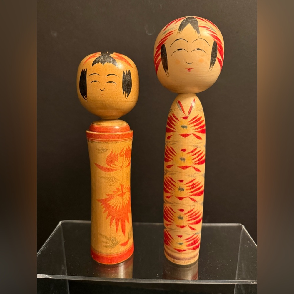RARE Handcrafted Traditional (dento) Kokeshi Dolls -Circa 1950’s